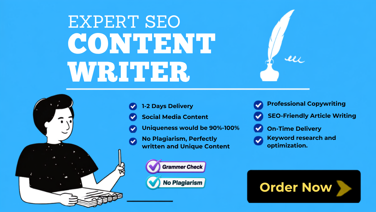 I Will Write 1000-1200 Words of Professional, Unique and SEO Optimized Content