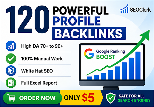 I will build 120 high DA profile backlinks for SEO ra...
