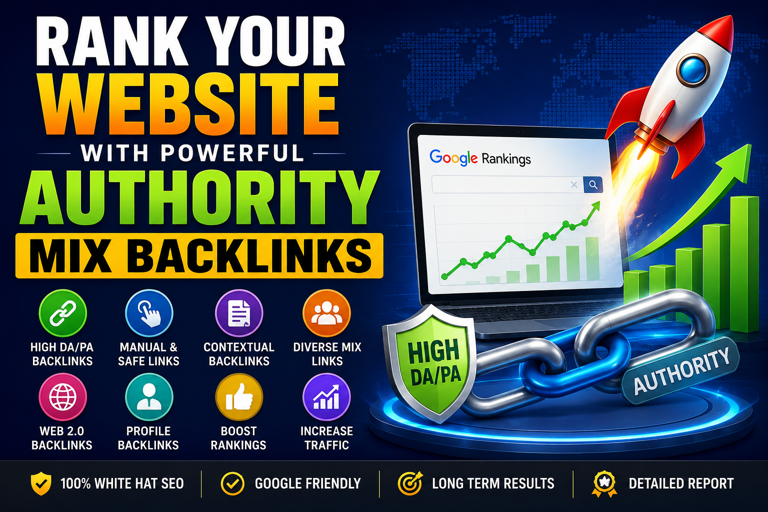 Rank Your Website with Powerful Authority Mix Backlinks