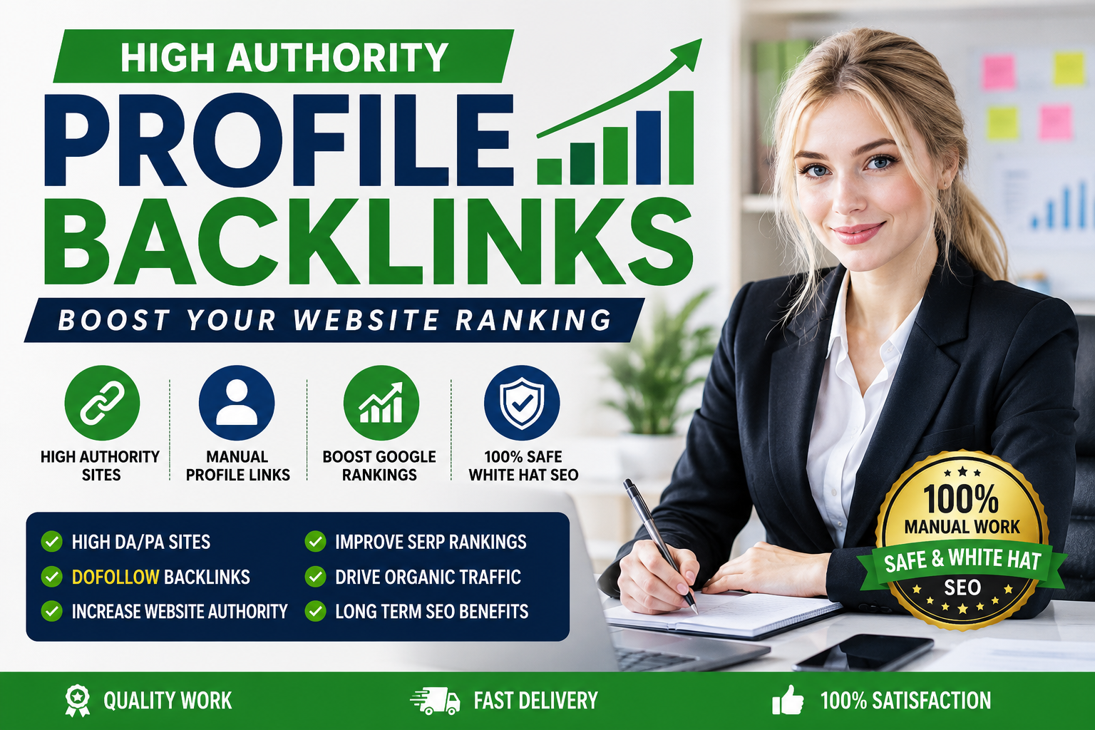 300 High Quality Manual Profile Backlinks Service (DA Boost)
