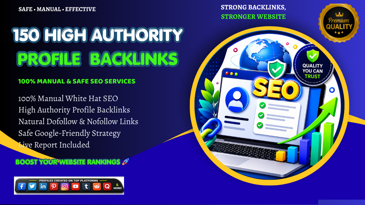 I Will Build 150 High Authority Manual Profile Backli...