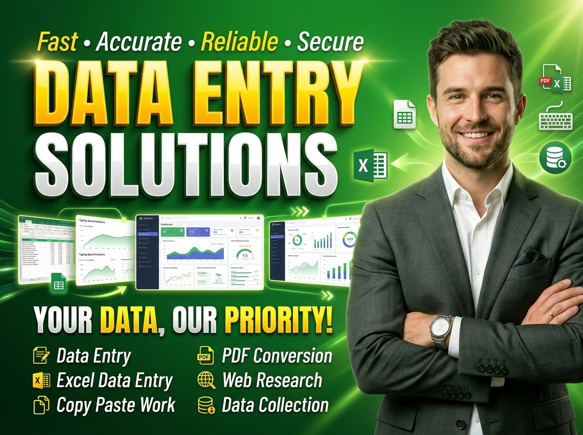 I will handle accurate excel data entry and web research tasks