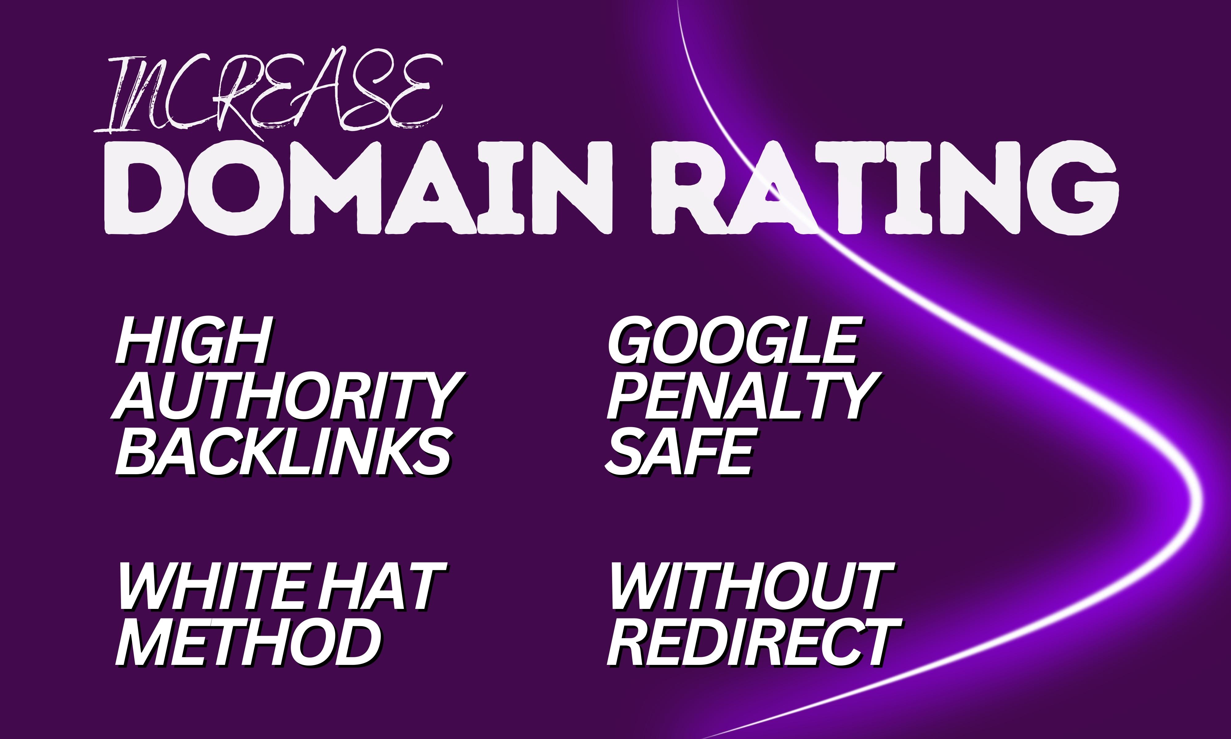 I will increase ahrefs dr domain rating 70+ using high authority seo dofollow backlinks