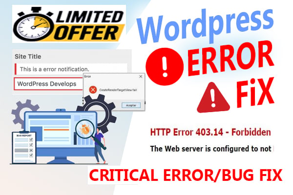 I will fix wordpress errors, bugs, critical issues ...