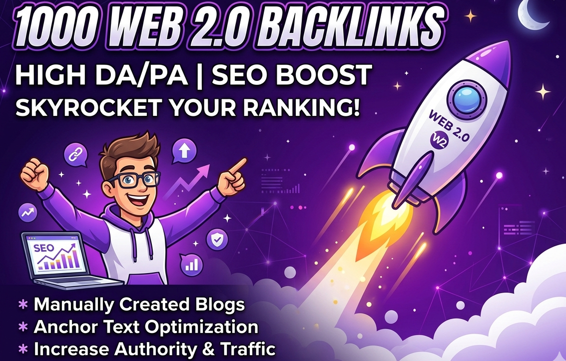 organic SEO boost - provide 1000 premium Web 2.0 backlinks to boost website authority and traffic