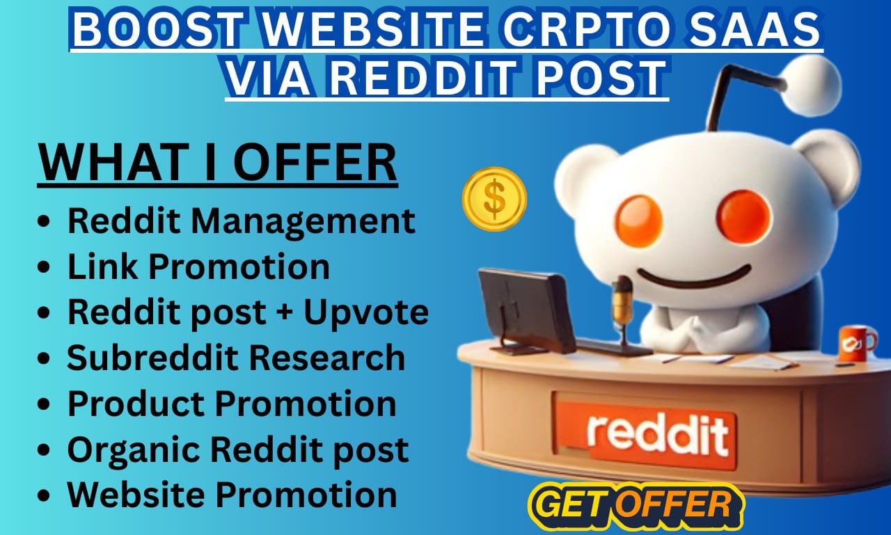 I Will Promote Your Website via reddit post upvote an...