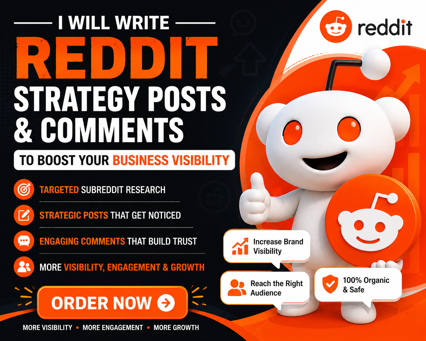 I will write Reddit strategy posts and comments to boost your business visibility