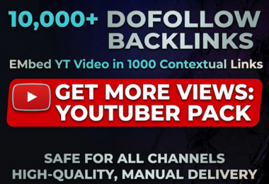 10000 high quality backlinks and embed video in 1000 contextual links