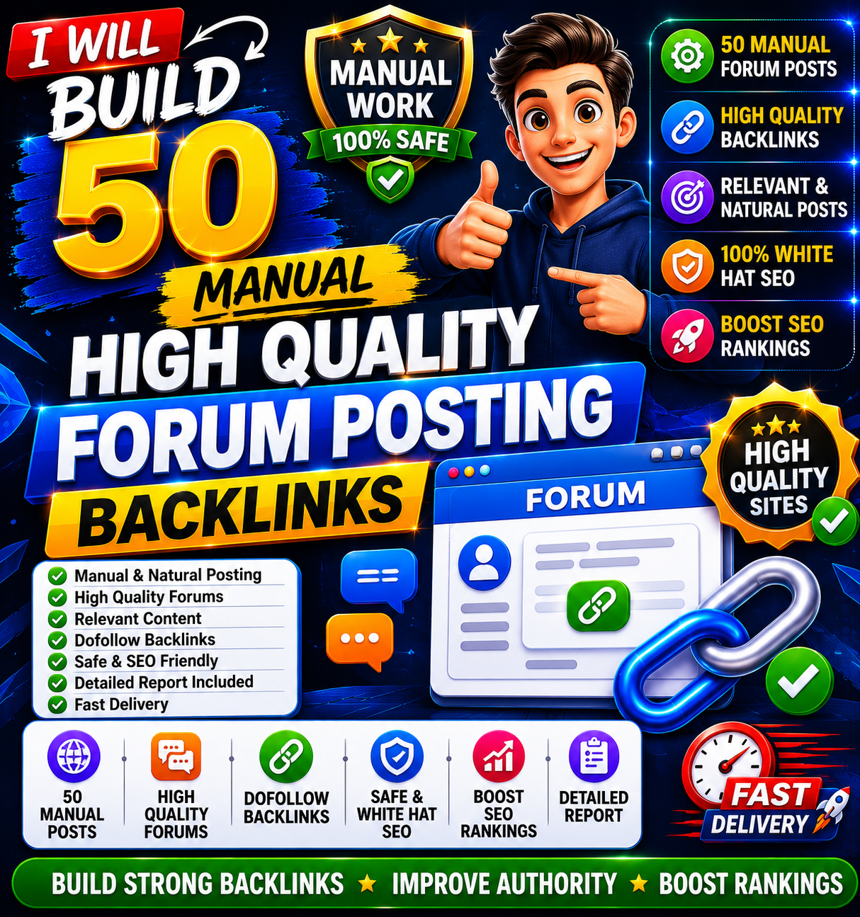 I Will Build 50 Manual High Quality Forum Posting Backlinks