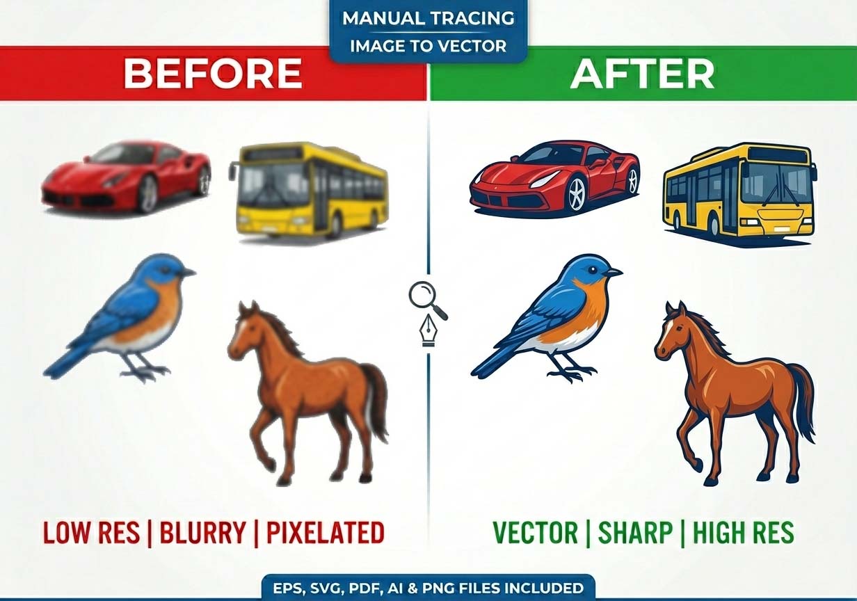  I will do professional manual vector tracing, image tracing, and file conversion
