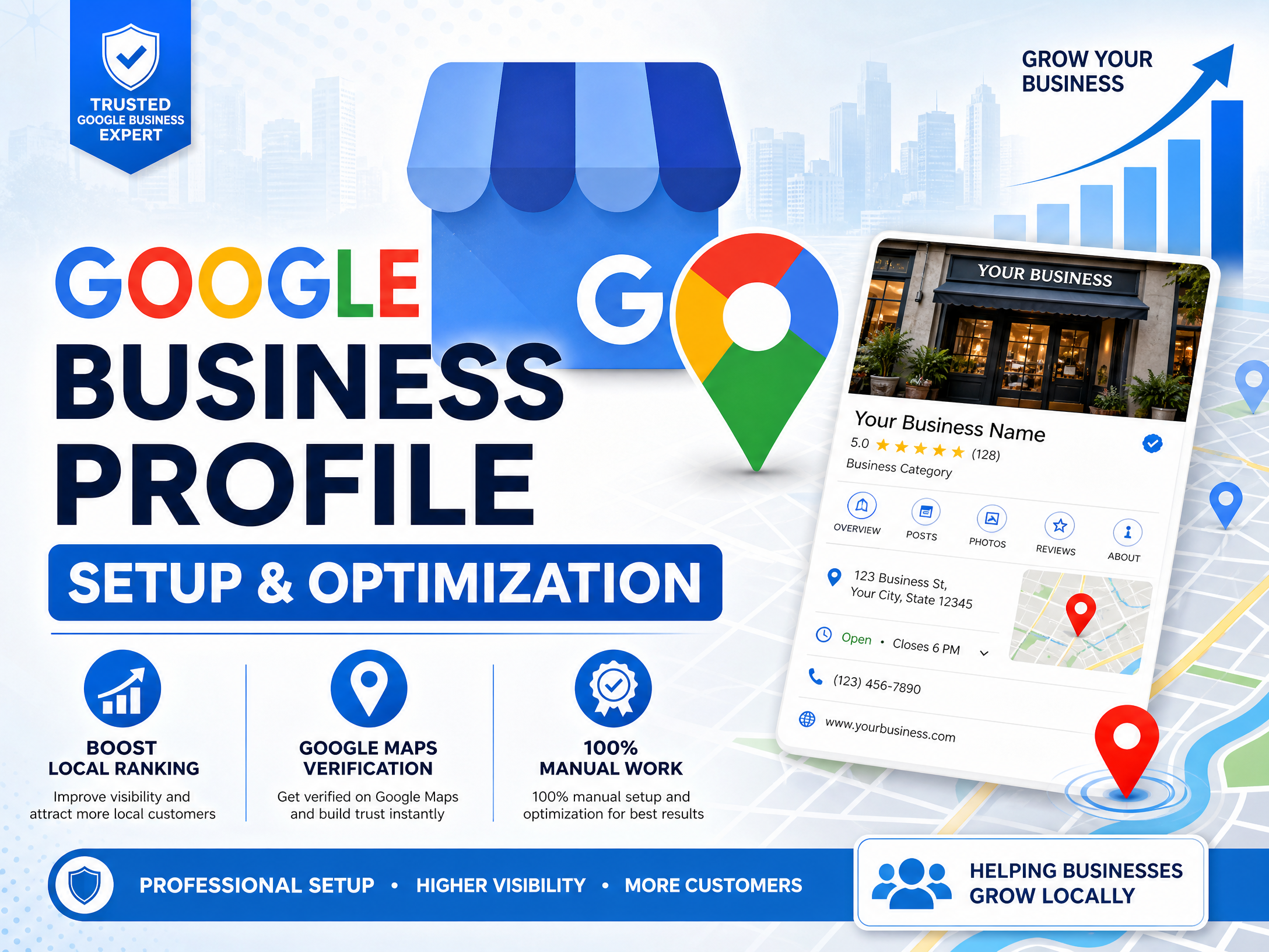 I will create, setup, and optimize your Google Busi...