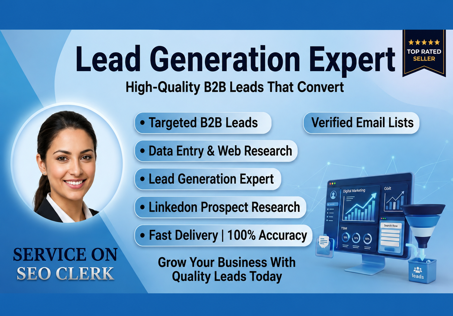 I will provide high-quality targeted B2B lead generat...