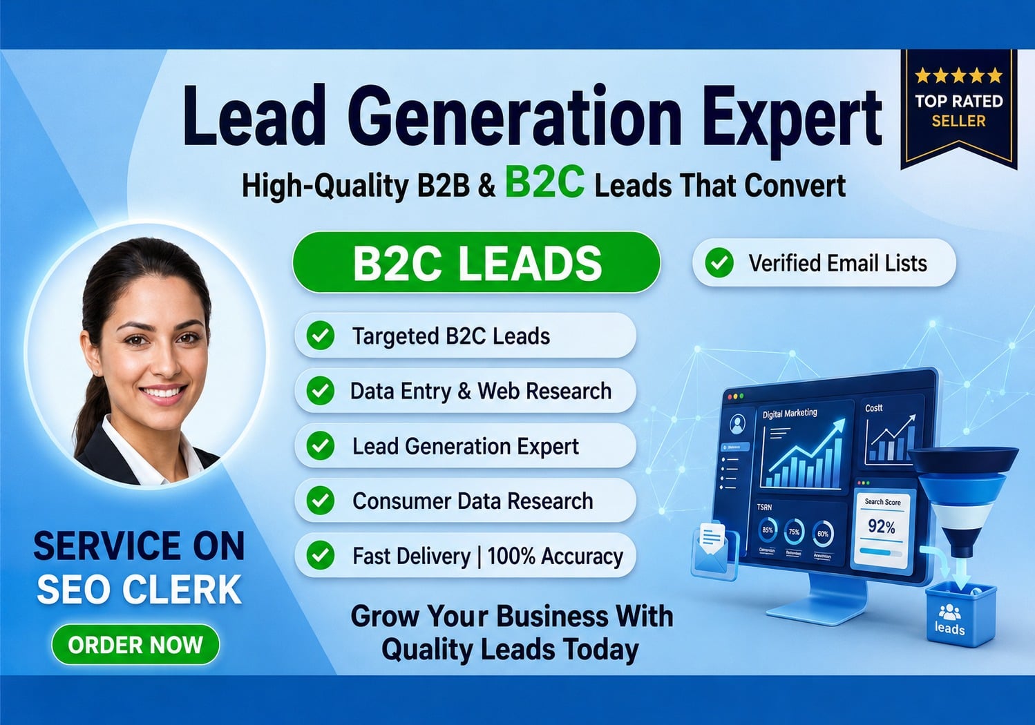 I will provide high-quality targeted B2B lead generat...