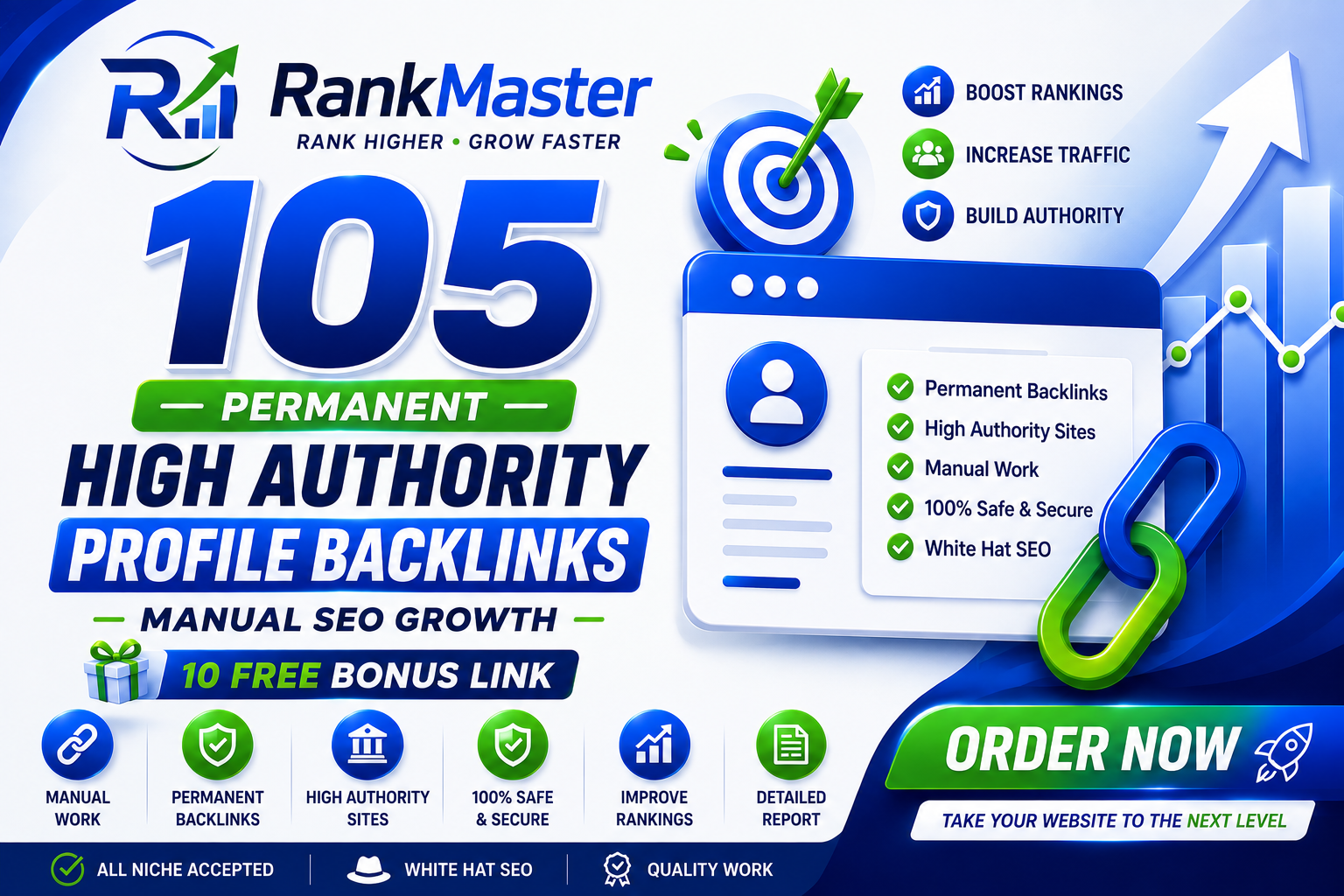105 Permanent High Authority Profile Backlinks Manual SEO Growth 10 Free Bonus Link 