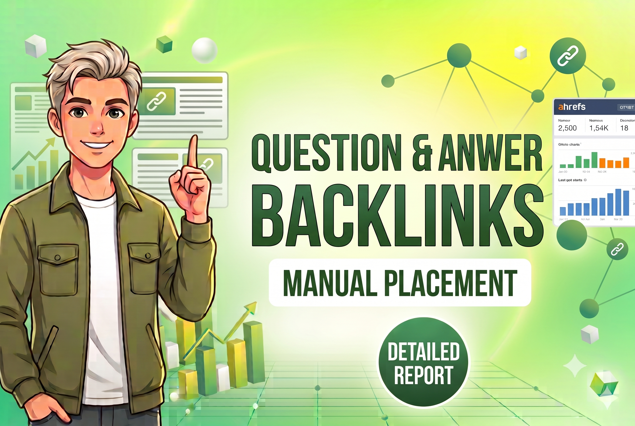 I will manually place 30 Question-and-Answer backlinks with a report