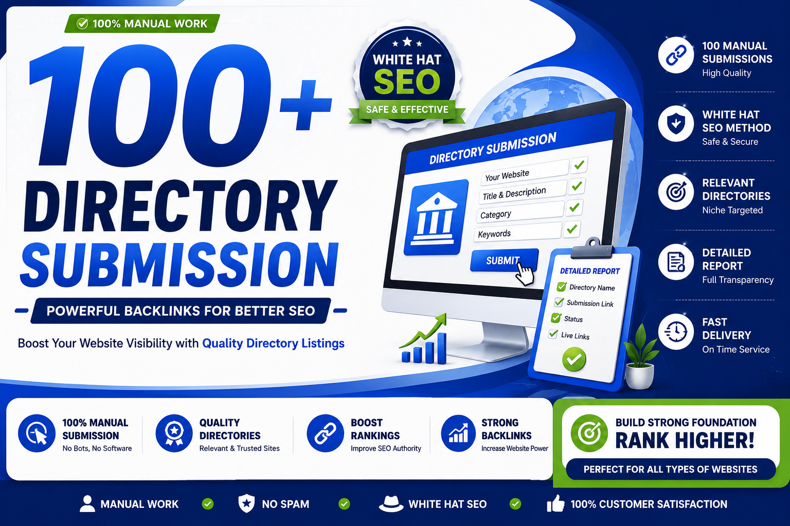 I Will Build 100 Manual Directory Submission Backlinks for White Hat SEO