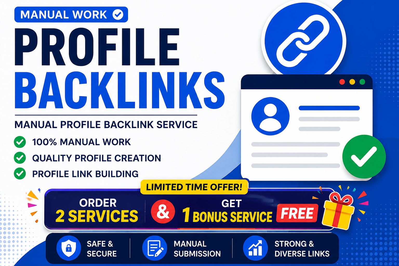 I Will Build Manual 800 Profile Backlinks for Website SEO 
