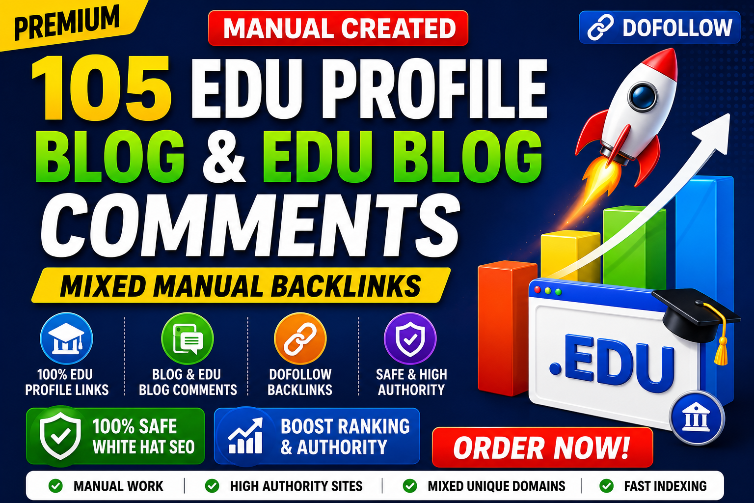 105 High Authority Profile & Blog Comments | Manual SEO Backlinks $15