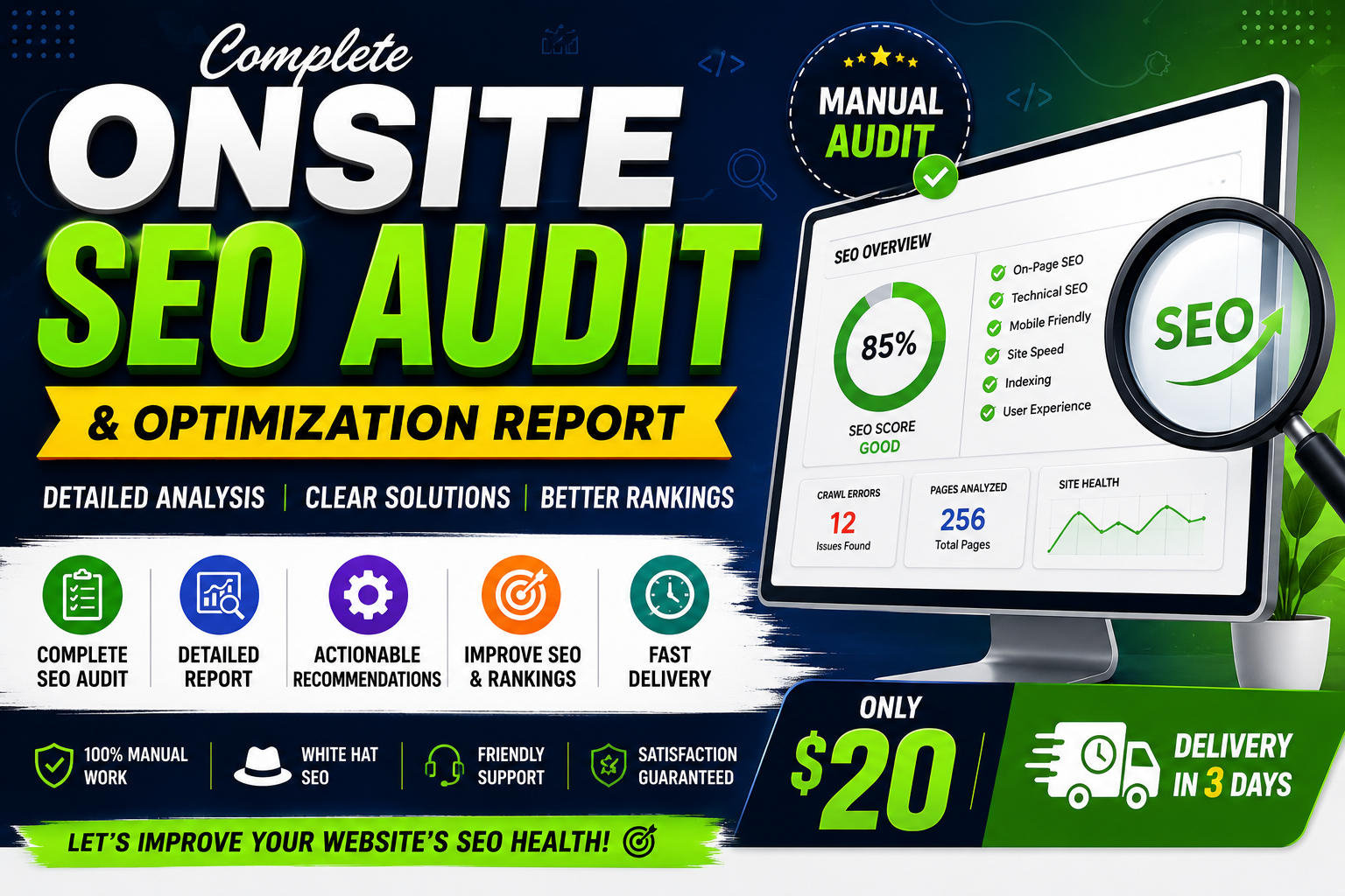 I will do a complete onsite SEO audit and optimization report