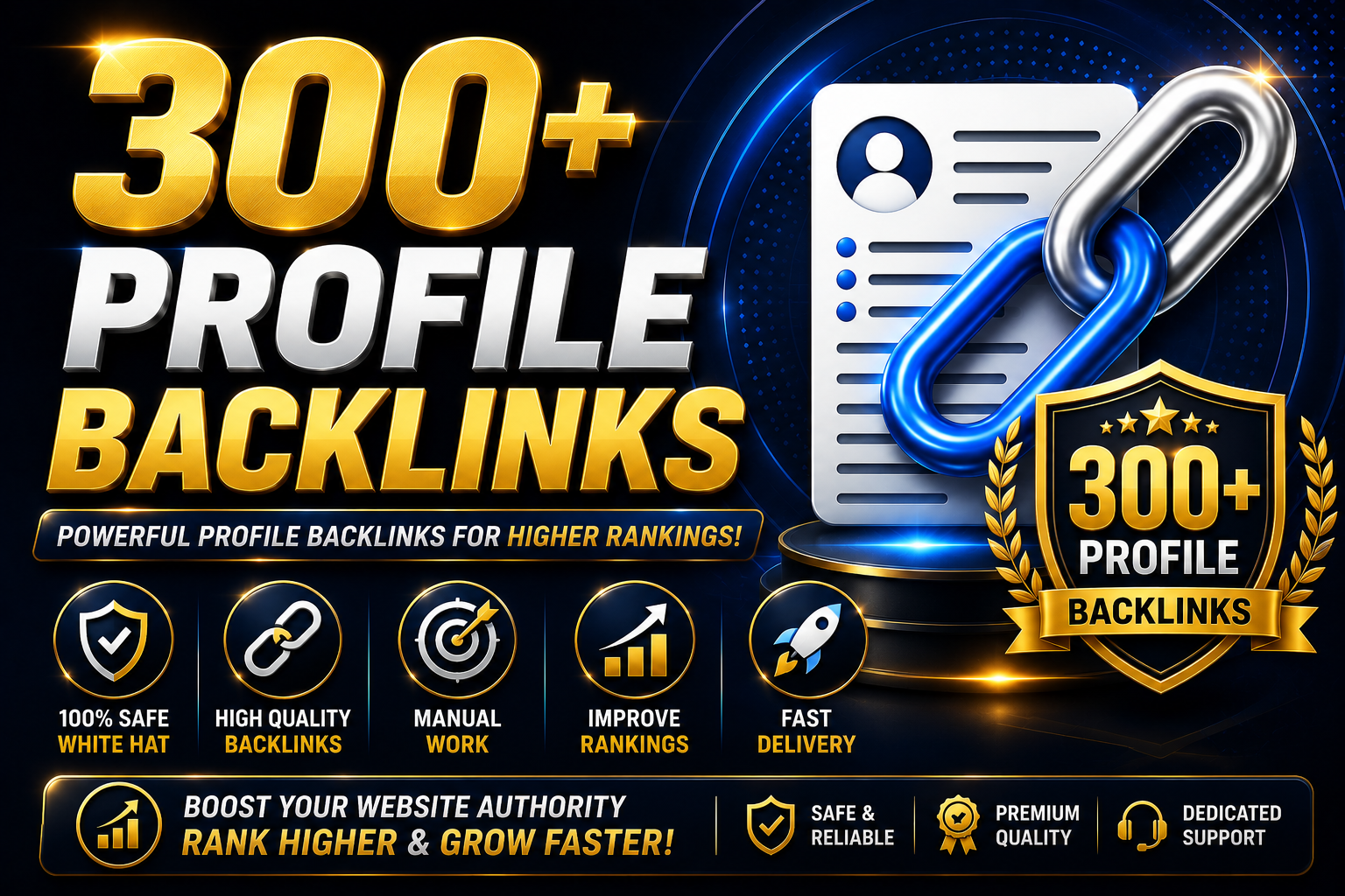 I Will Create 300+ high Authority Manual Profile Backlinks to Boost Google Rankings