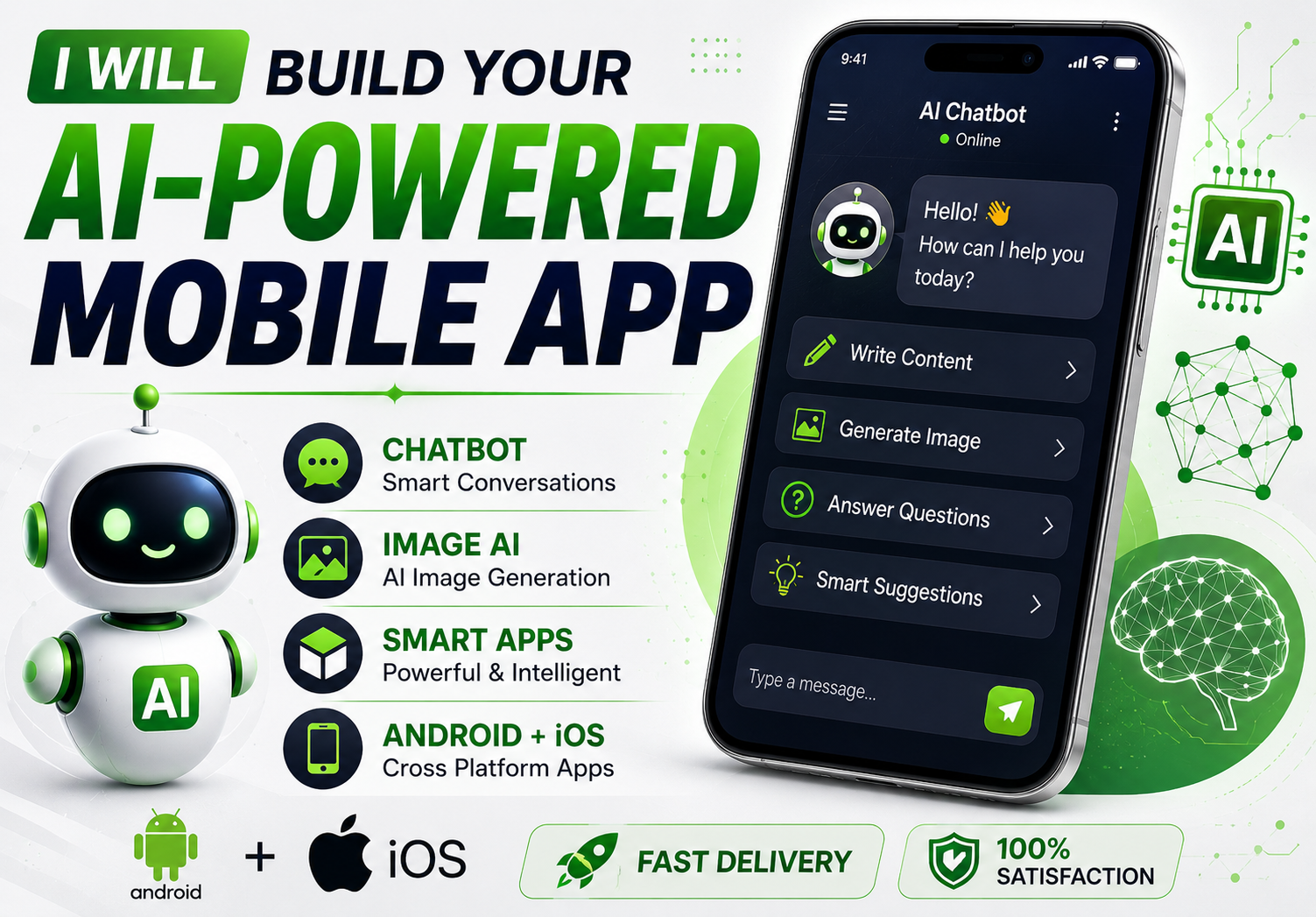 I will build a modern AI-powered mobile app for Andro...