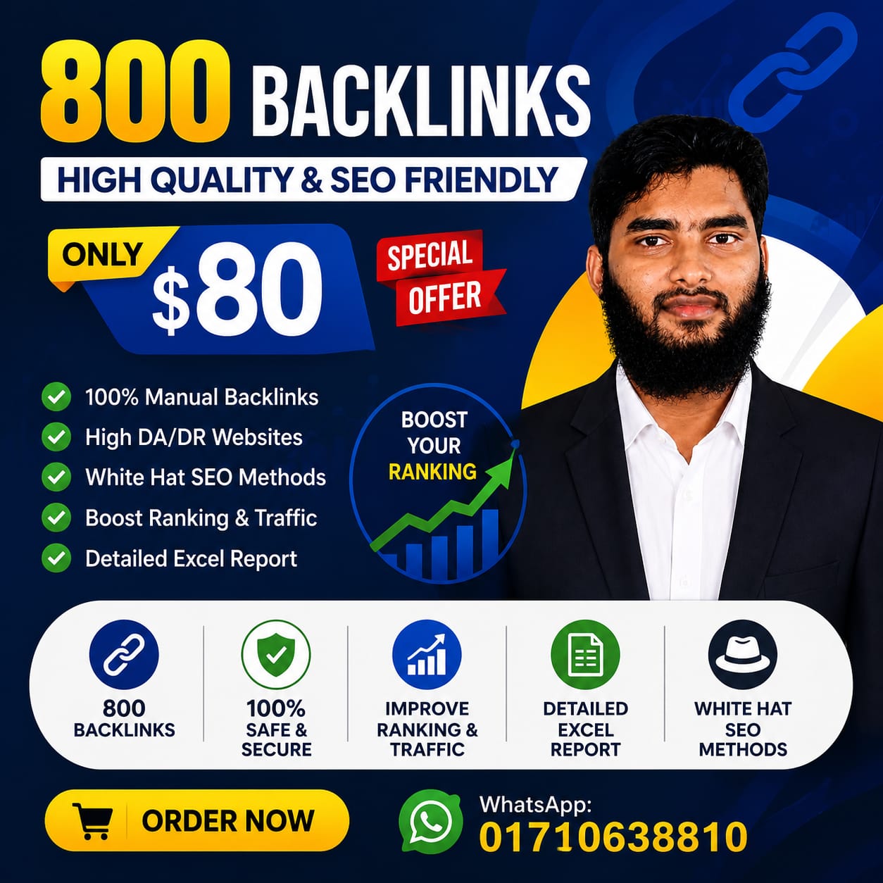 I will create 800 high DA DR manual SEO backlinks to boost Google rankings