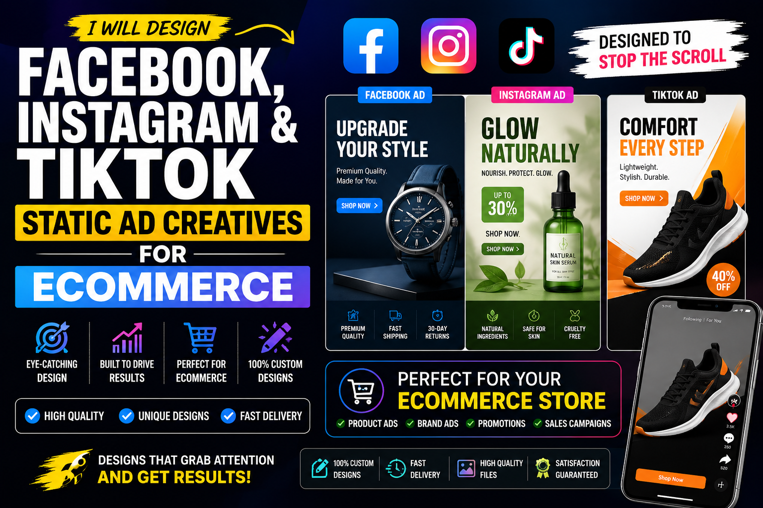 I Will Create Social Media Ad Creatives for Facebook, Instagram and TikTok