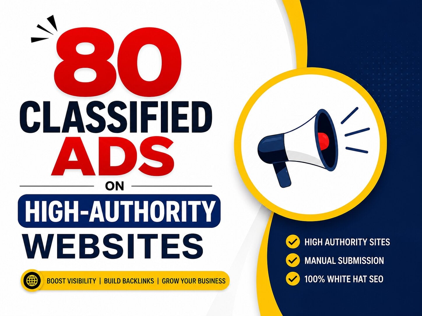 I will post 80 classified ads on high authority websites 