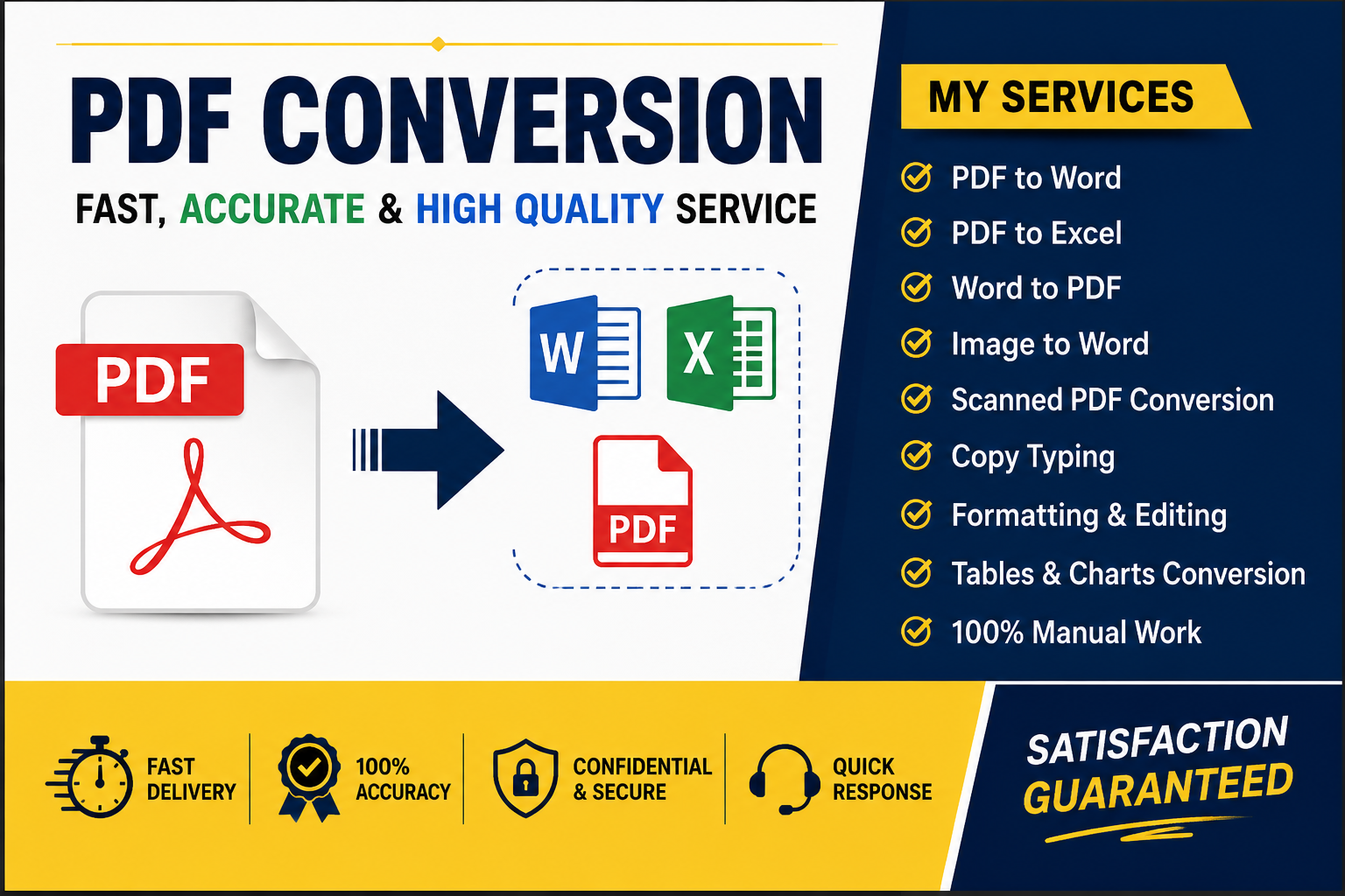 I Will Convert PDF to Word, Excel or Editable Format Fast and Accurately.