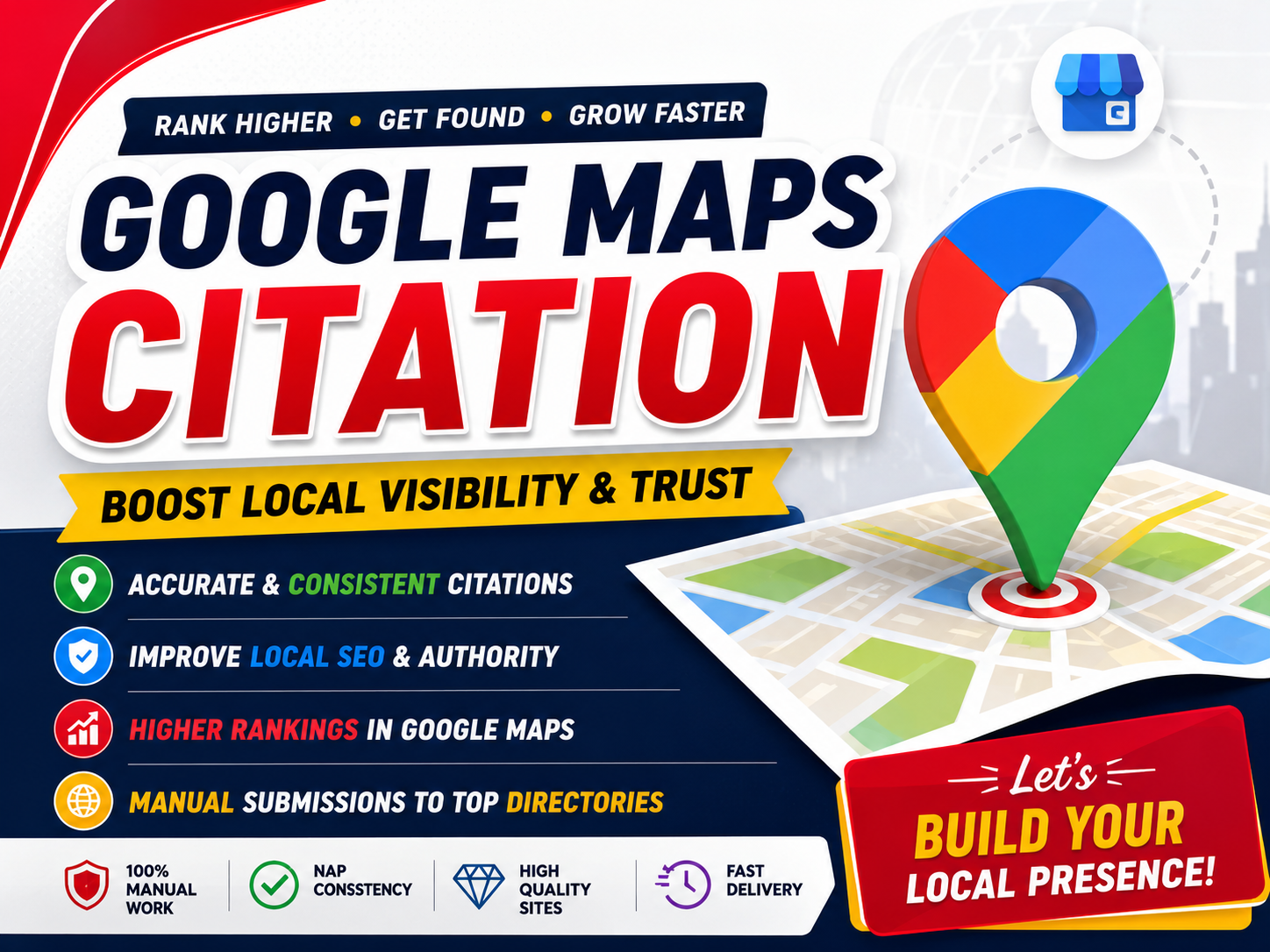 I will create manual Google Maps citations for better...