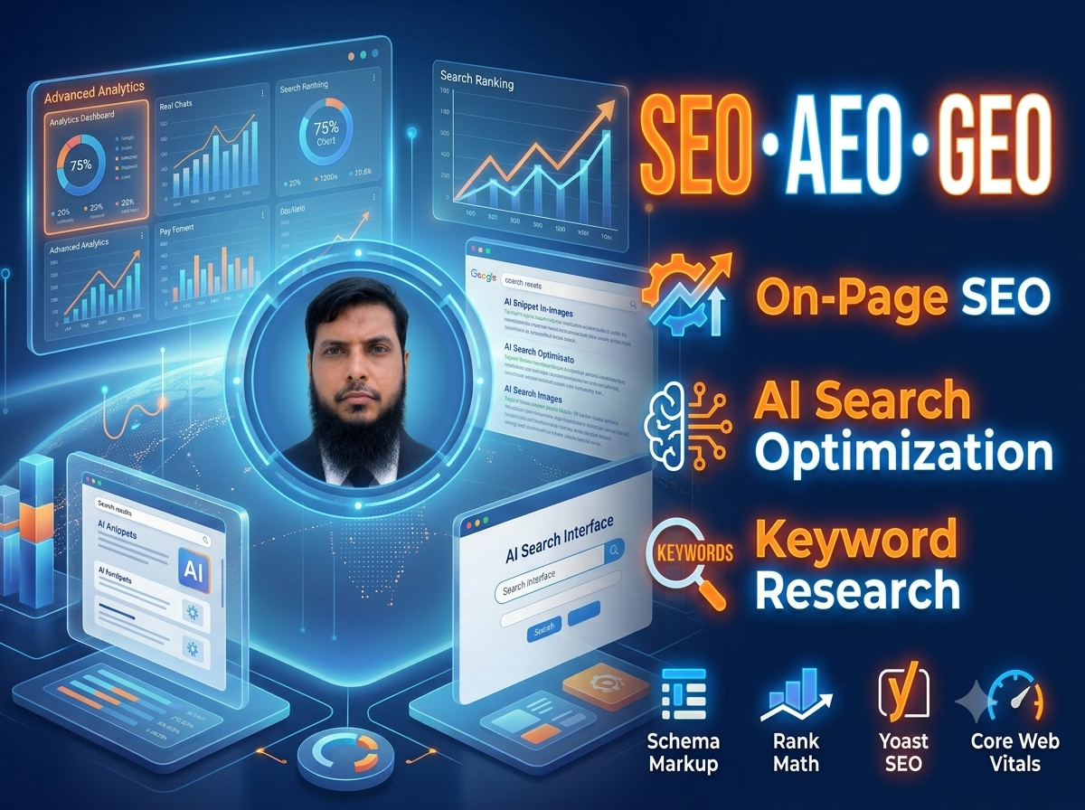 I will do on page SEO, AEO, GEO optimization and ke...