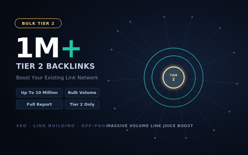 I Will Provide 1 Million Tier 2 SEO Backlinks For Link Juice Boost