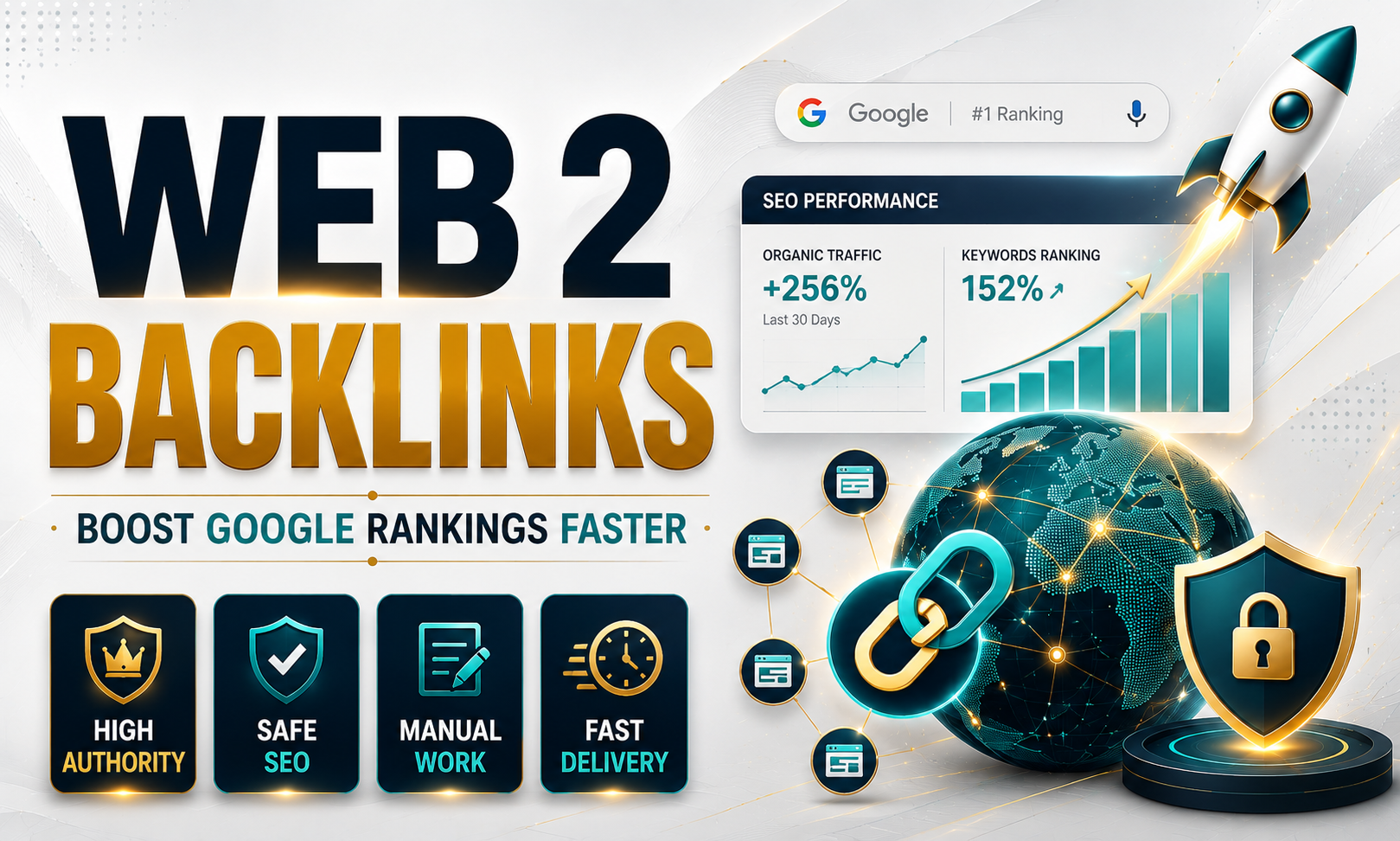 100 Premium WEB 2.0 Backlink for Better Rankings, Tru...