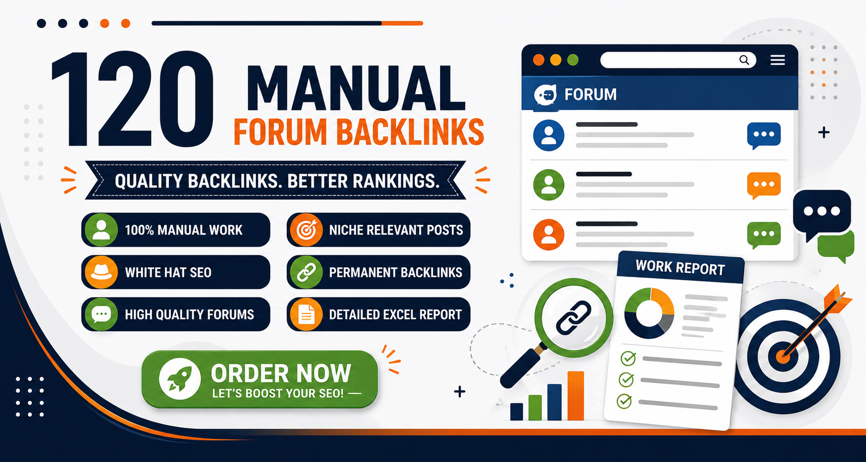 I Will Build 120 High-Quality Manual Forum Backlinks for SEO
