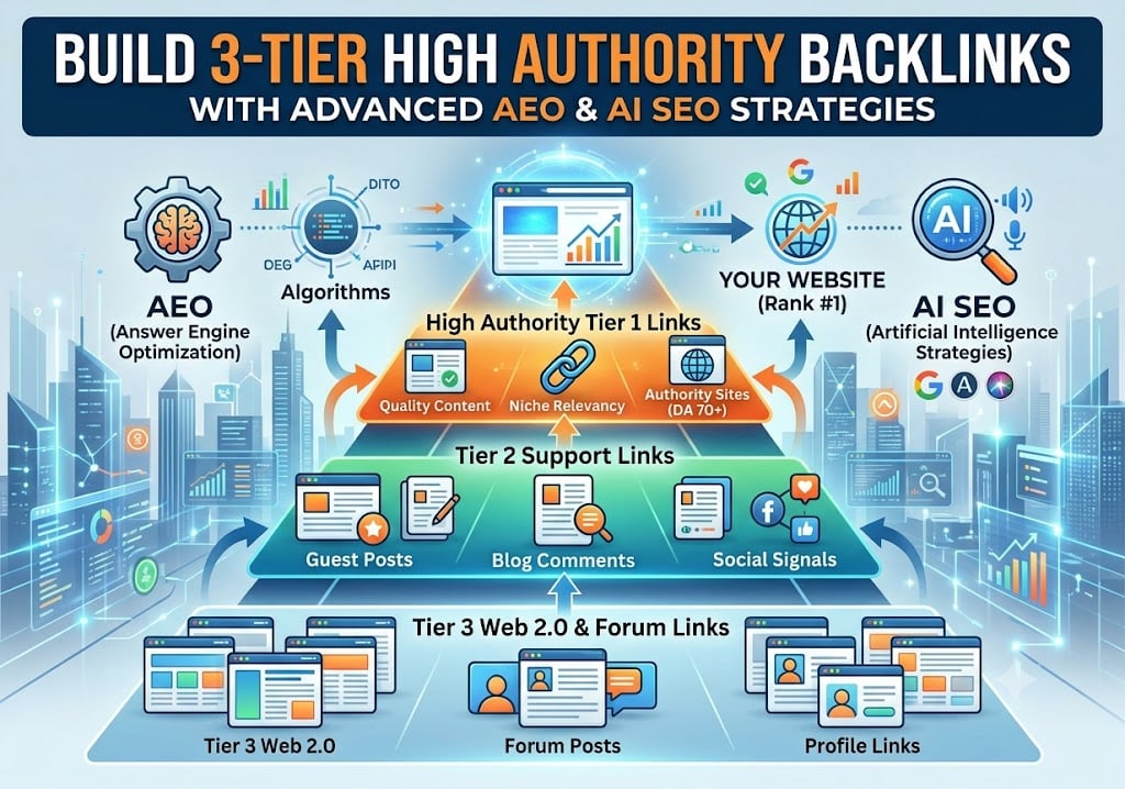 Build 3-Tier High Authority Backlinks with Advanced AEO & AI SEO Strategies