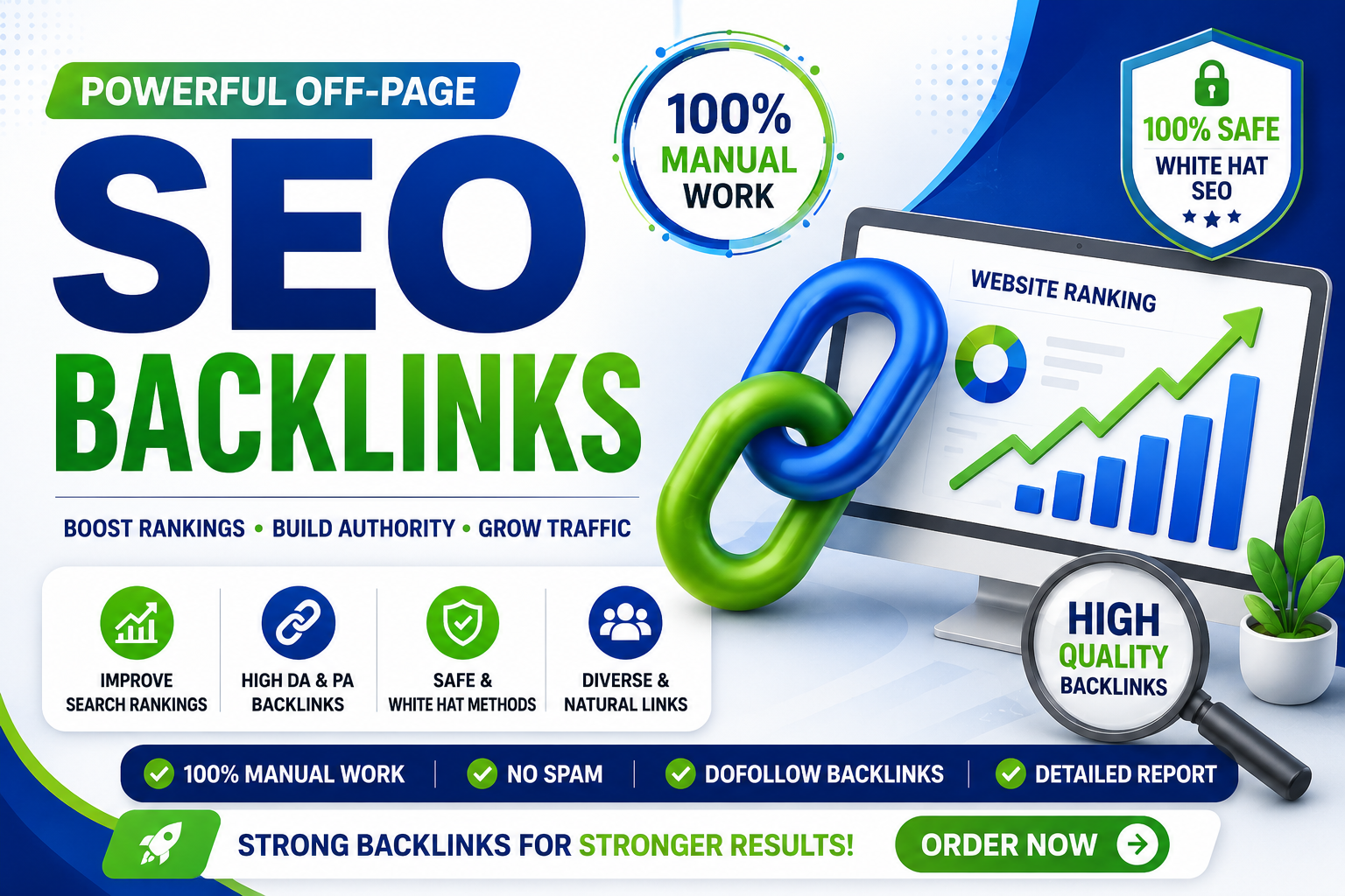 Build 100% Manual High Quality Off-Page SEO Backlinks for Better Google Rankings