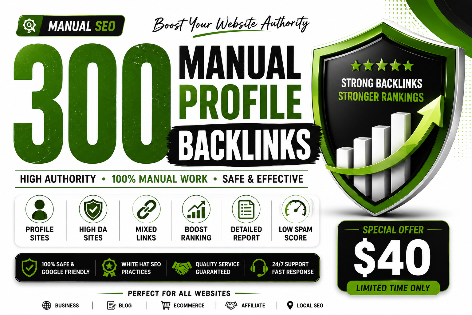 I Will Build 300 Manual Profile Backlinks for High Authority Off Page SEO