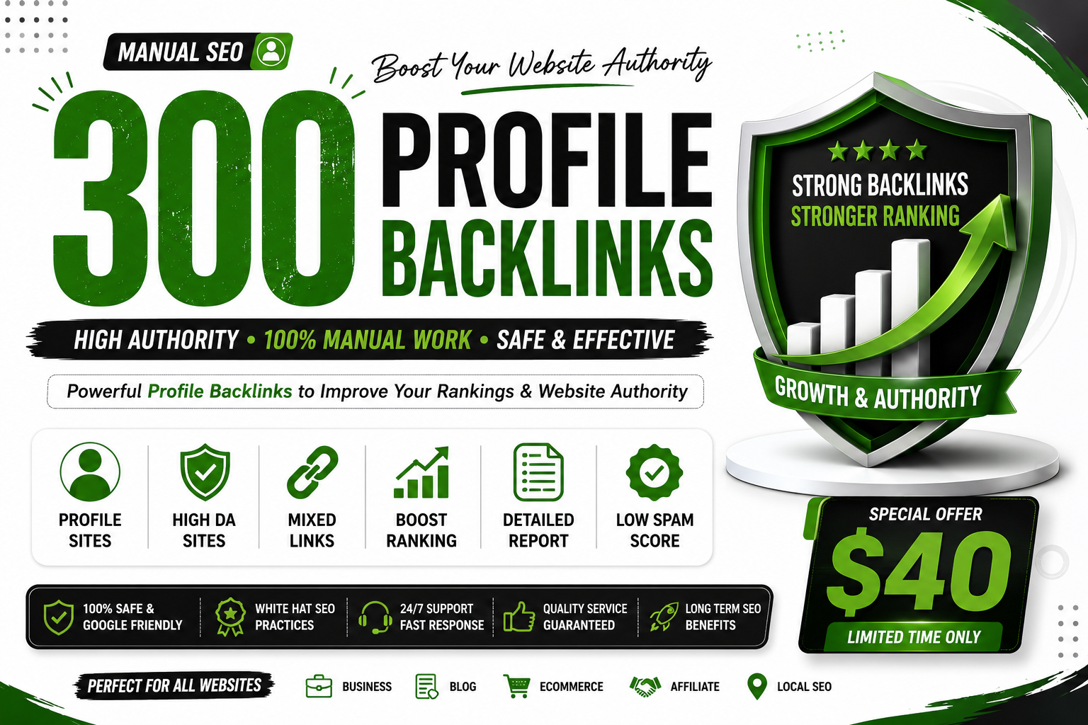 I Will Build 300 Manual Profile Backlinks for High Authority Off Page SEO