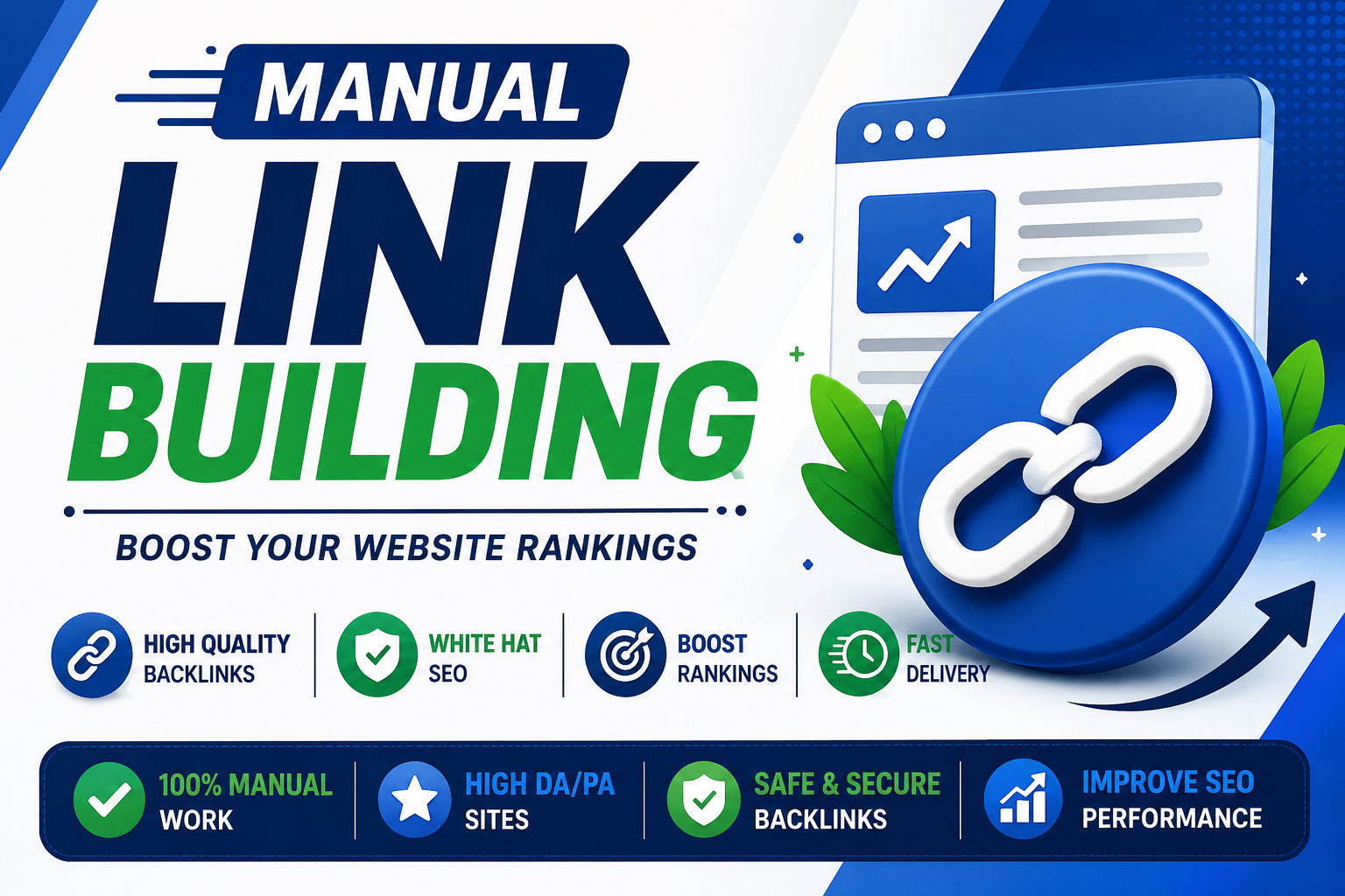 I will build quality manual backlinks to improve SEO rankings