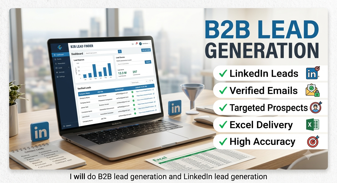 I will do Custom B2B Lead Generation and Targeted Lin...