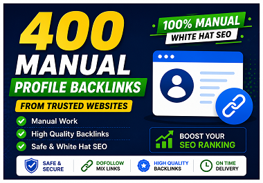 I will create 400 manual profile backlinks from trusted websites