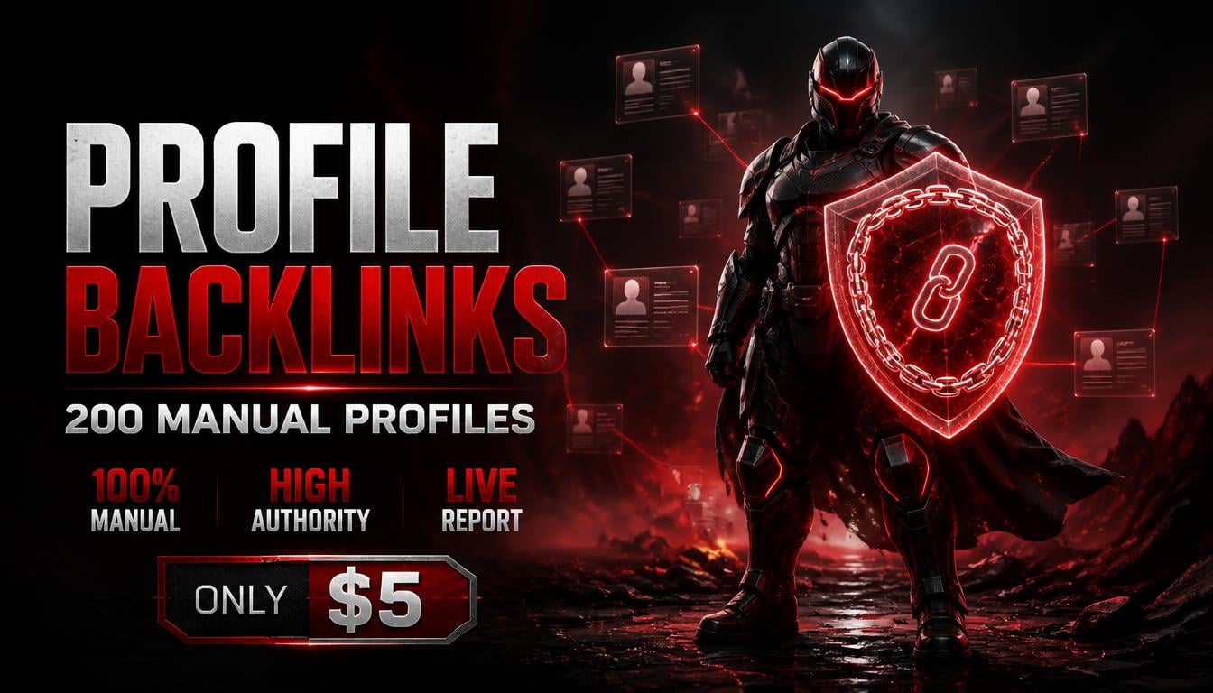 I Will Build 200 Manual Profile Backlinks on High Authority Websites
