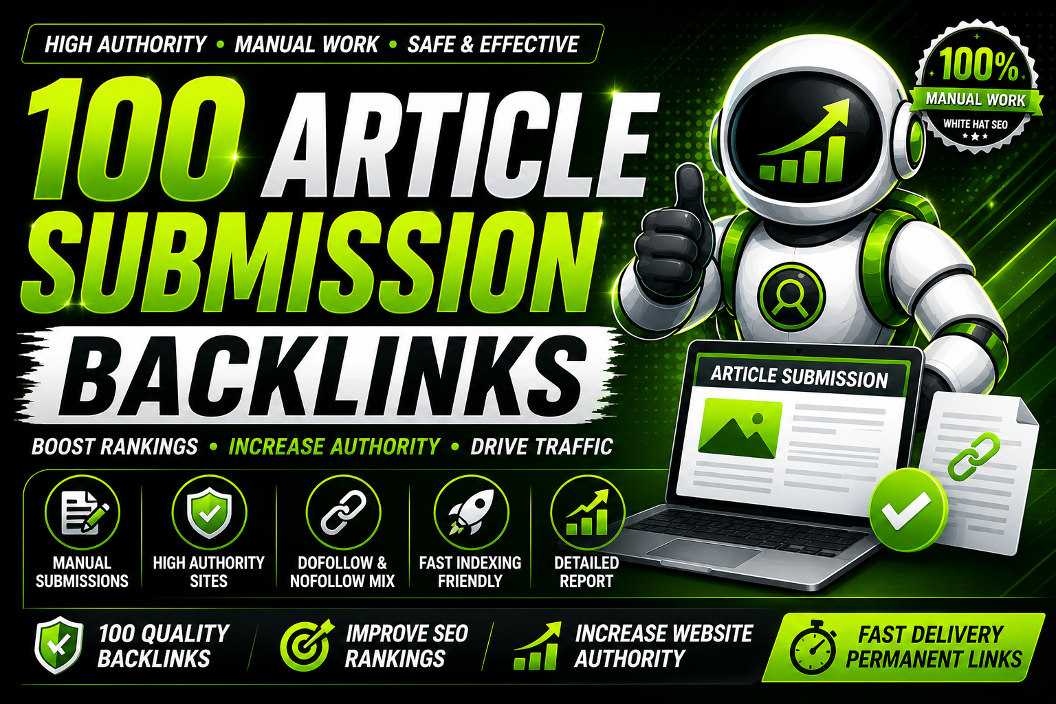 I Will Manually Build 100 High Authority Article Submission SEO Backlinks 