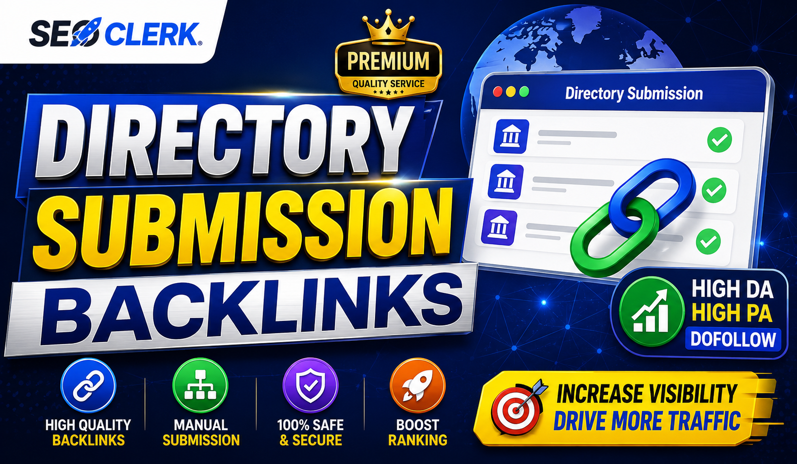 Premium 100 High DA Directory Submission Backlinks