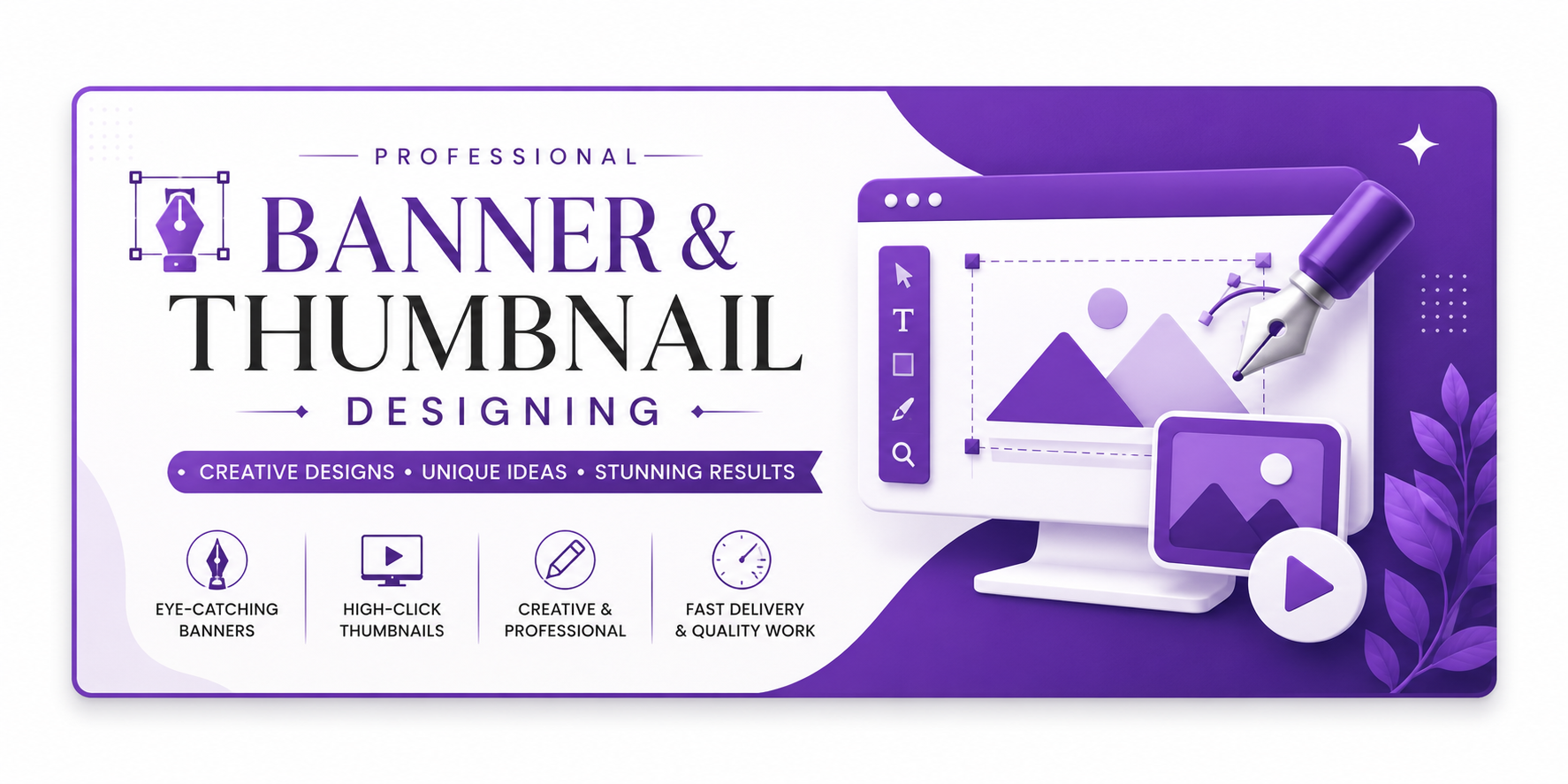 I will design professional banners,Logos and eye catching YouTube thumbnails