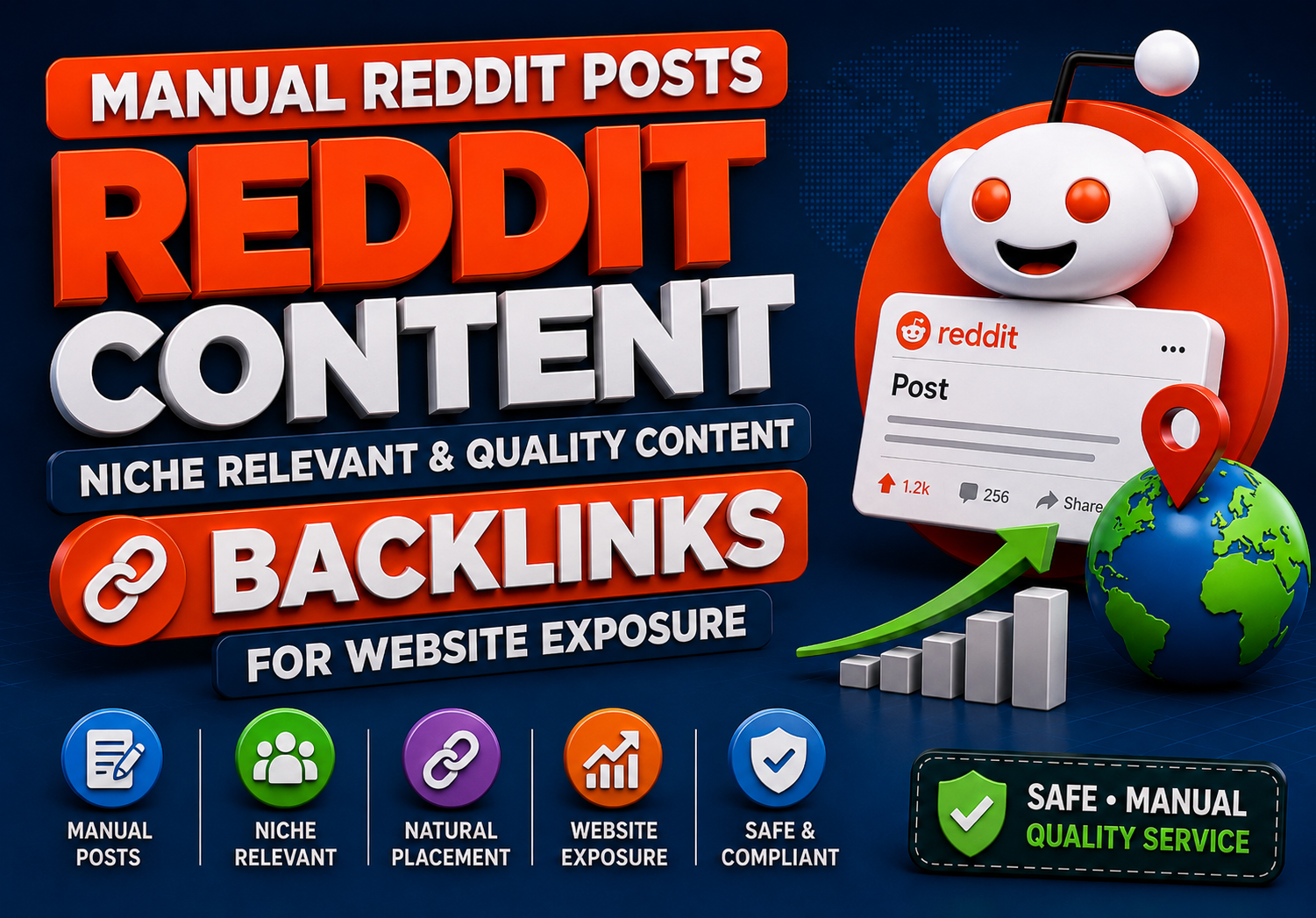 Manual Reddit Backlinks for Niche Relevant Website Exposure