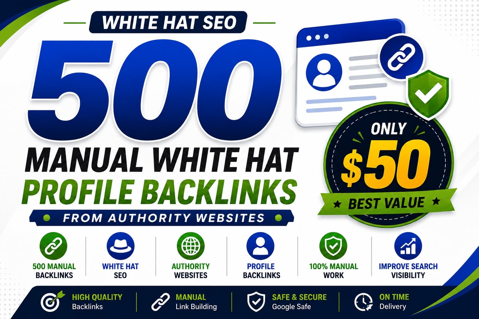 I Will Build 500 Manual White Hat Profile Backlinks for $50