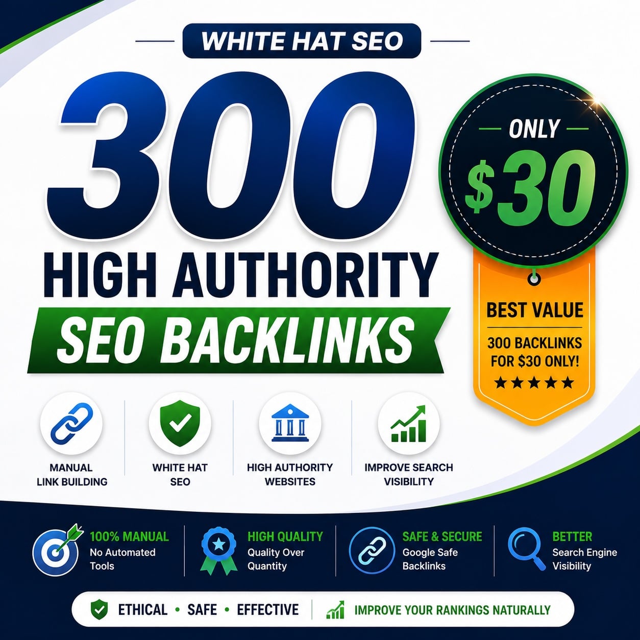 I Will Build 300 High Authority White Hat SEO Backlinks for Improved Search Visibility