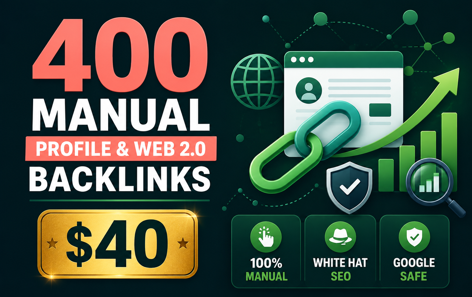 I will create 400 manual profile and web 2.0 backlinks