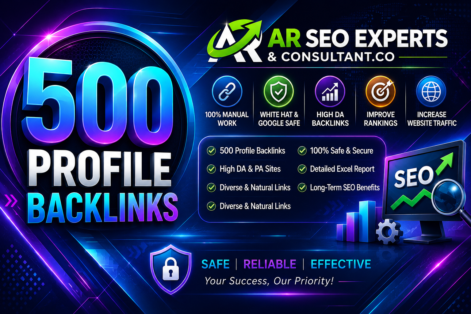 500 High-Quality Profile Backlinks &ndash; White Hat SEO & High DA Links